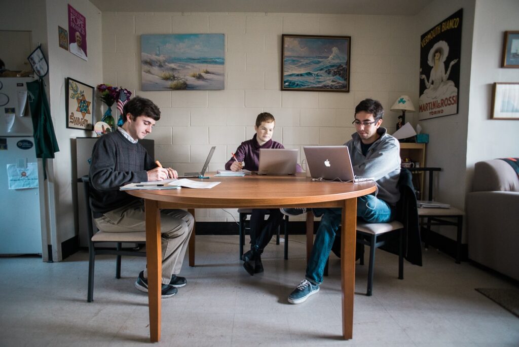 students studying